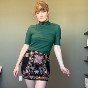 Green Ribbed Turtleneck